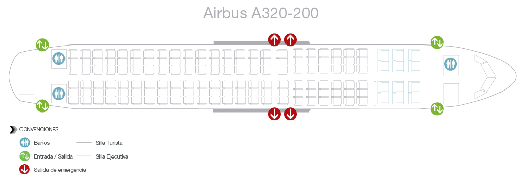 Seatmap of Avianca Airbus A320